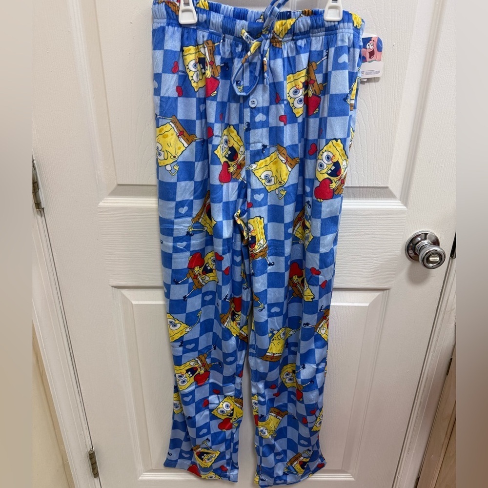 NWT Nickelodeon SpongeBob Blue Pajama Bottoms, Size Medium
